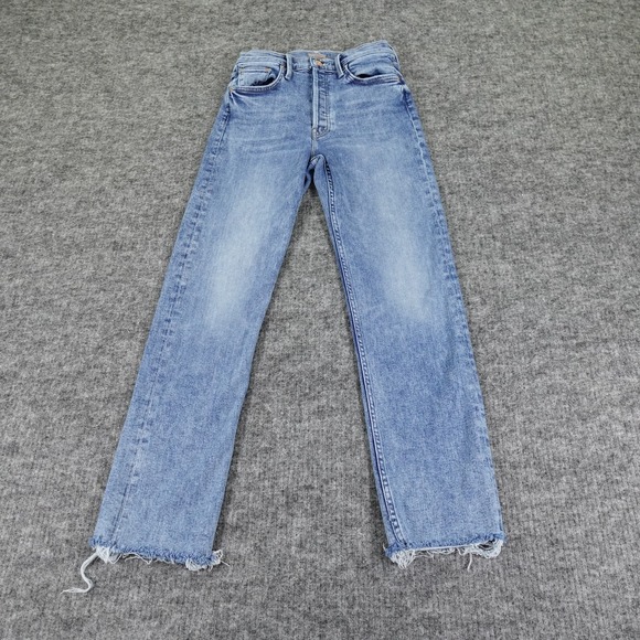 MOTHER Denim - Mother Jeans‎ Womens 26 The Tomcat Ankle Fray Mid Rise Denim Raw Hem On The Road